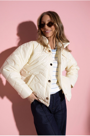 KURTKA DAMSKA PIKOWANA | ŻÓŁTA