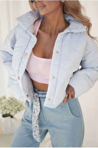 KURTKA DAMSKA PIKOWANA | NIEBIESKA